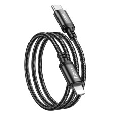 Data Cable Hoco X89 Wind USB-A  to Lightning 2.4A Braided 1m Black