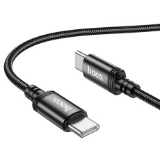 Data Cable Hoco X89 Wind USB-C  to USB-C 60W Braided 1m Black