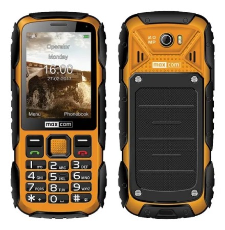 Maxcom MM920 L 2.8" Water-dust proof IP67 with Torch, FM Radio (Works without Handsfre) and Camera Orange - Black