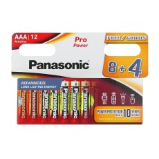 Battery Panasonic Alcaline Pro Power LR03 size AAA 1.5V Pcs. 8+4