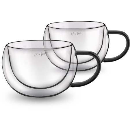 Set of 2 Cappuccino Glasses VASO Lamart LT9114 Double-Walled Glass 270ml Black