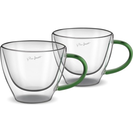 Set of 2 Cappuccino Glasses VASO Lamart LT9115 Double-Walled Glass 190ml Green
