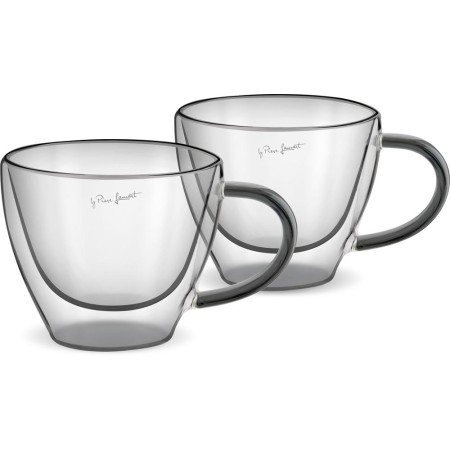 Set of 2 Cappuccino Glasses VASO Lamart LT9117 Double-Walled Glass 190ml Black
