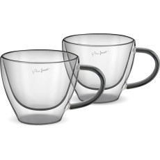 Set of 2 Cappuccino Glasses VASO Lamart LT9117 Double-Walled Glass 190ml Black