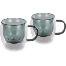 Set of 2 Glasses VASO Lamart LT9127 Double-Walled Glass 250ml Green