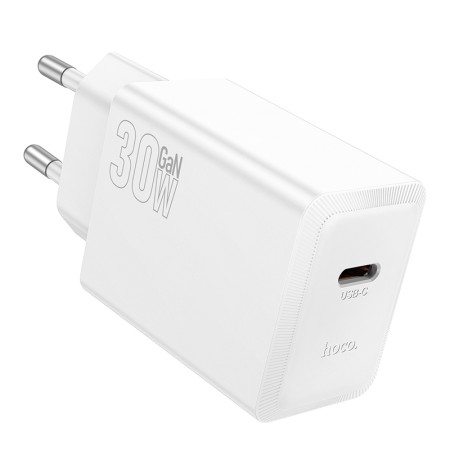 Travel Charger Hoco N70 Nuevo Single Port GaN PD30W USB-C 5V 3.0A White