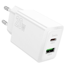 Travel Charger Hoco N69 Nuevo Dual Port PD20W 1xUSB-C and 1xUSB-A 5V QC3.0A White