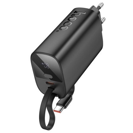Power Bank Hoco J148 Handy 5000mAh PD20W QC3.0A Charger with 1xUSB-C Port and 1xUSB-C Cacle Black