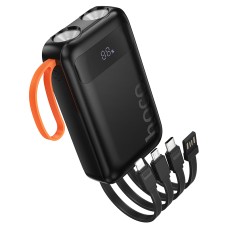 Power Bank Hoco J151 Spirit 10000mAh with 4 Output Cables, Flashlight and LED Display Black