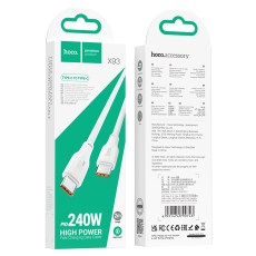 Data Cable Hoco X93 Force USB-C to USB-C 240W PD 5A Fast Charging White 2m