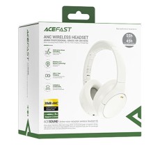 Wireless Foldable Headphones Stereo Acefast H6 500mAh v5.3 ANC AUX USB-C IPX4 White