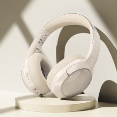 Wireless Foldable Headphones Stereo Acefast H5 500mAh v5.4 ANC AUX with Microphone Milky White