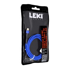 Data and Charging Cable Leki Black Concept USB-C  to Lightning 1m Braided Blue