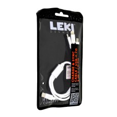 Data and Charging Cable Leki Black Concept USB-C  to Multiport USB-C/Lightning/MicroUsb 0.3m Braided White