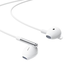 Hands Free Acefast L3 Earphones Stereo USB-C Braided with Microphone White 1.2m. Compatible with All USB-C Devices