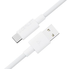 Data Cable Acefast C18-04 USB-A  to USB-C 3A Fast Charge USB2.0 Braided White 1.2m
