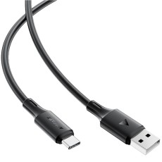 Data Cable Acefast C17-04 USB-A  to USB-C 3A Fast Charge USB2.0 Silicon Black 1.2m