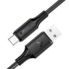 Data Cable Acefast C17-04 USB-A  to USB-C 3A Fast Charge USB2.0 Silicon Black 1.2m