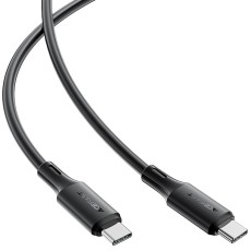 Data Cable Acefast C17-03 USB-C  to USB-C PD60W 3A Fast Charge USB2.0 Silicon Black 1.2m