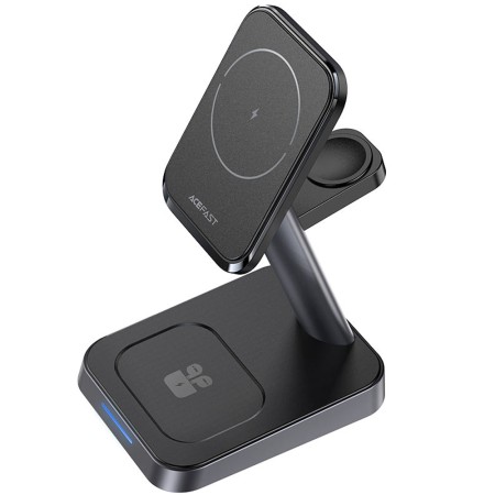 Acefast E3 3-in-1 15W Wireless Charging Desktop Stand for Charging 3 Devices with LED Lighting Black