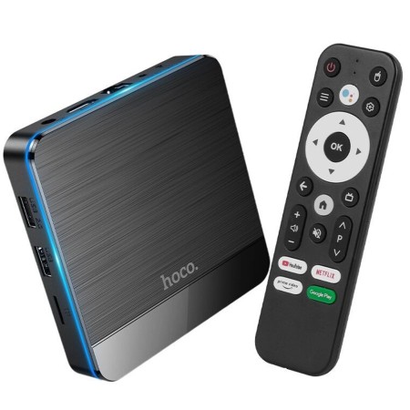 Hoco DQ07 Primo TV Box 4K UHD 60Fps with WiFi RJ45 4GB RAM + 64GB ROM v5.0 Android9