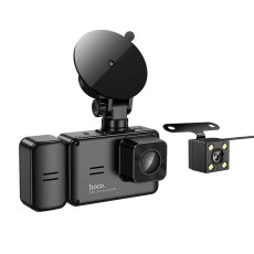 Windshield Cam Hoco DI62 Warrior 720p HD 150mAh Wifi Ultra Wide Angle Lens 145° 2" Display with 3 Cameras Simultaneous Recording