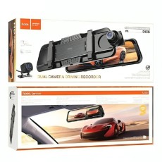 Rearview Mirror Mounted Cam Hoco DI36 1080p Full HD Ultra Wide Angle Lens 145° 9.66" Touch Screen Display and 720p Rear View Camera