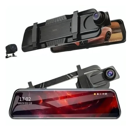 Rearview Mirror Mounted Cam Hoco DI36 1080p Full HD Ultra Wide Angle Lens 145° 9.66" Touch Screen Display and 720p Rear View Camera