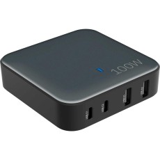 Yenkee YAC 4100 Desk Charger / Power Station with 4 Charging Outputs 2xUSB-C and 2xUSB-A  PD QC 100W Black