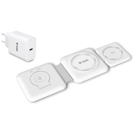 Wireless Foldable Charger Pad for Apple Devices Yenkee YAC 5330 3-in-1 15W White