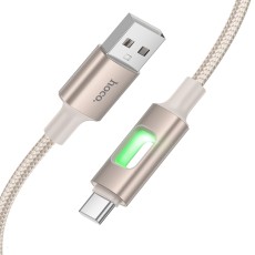 Cable Hoco U144 USB-A  to Lightning Fast Charging 2.4A with Lighting Braided Gold 1.2m