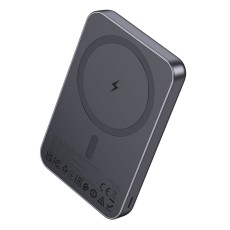 Power Bank Hoco J160 5000mAh with Wireless Charging 5W and USB-C Port 5V/2A and LED Battery Indicator Grey