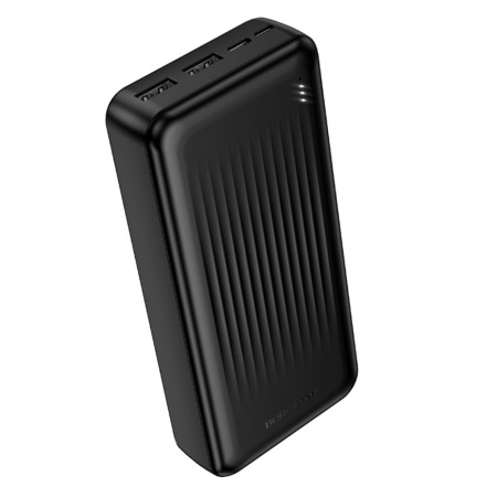 Power Bank Borofone BJ78A 20000mAh with 4 Ports 1xUSB-C, 2xUSB-A, 1xMicroUSB and LED Battery Indicator Black
