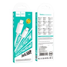 Cable Hoco X88 Gratified USB-C  to Lightning PD27W White 2m