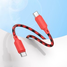 Cable Hoco X116 Meridian USB-C to USB-C 60W 3A Braided Gradient Red 1m
