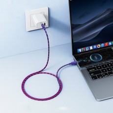 Cable Hoco X116 Meridian USB-C to USB-C 60W 3A Braided Gradient Purple 1m