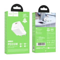 Travel Charger Hoco N66 Ingenious Single Port GaN PD35W USB-C 5V 3.0A White