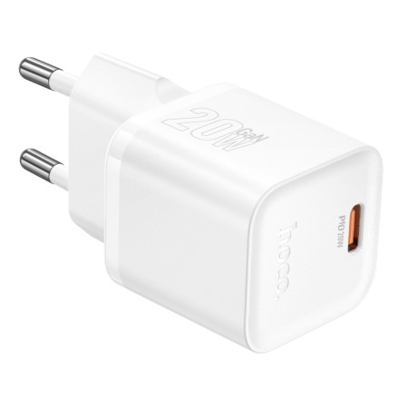 Travel Charger Hoco N64 Ingenious Single Port GaN PD20W USB-C 5V 3.0A White