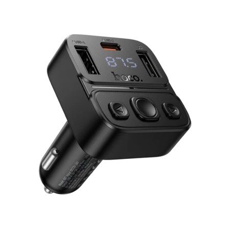 Bluetooth FM Transmitter Hoco E87 Delta 35W with 2xUSB-A and 1xUSB-C PD20W BT v5.4 Supports USB Music Playback and Calls