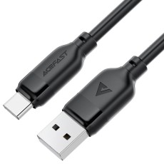 Cable Acefast C16-04 USB-A  to USB-C 3A USB2.0 with Reinforced Connectors Black 1.2m