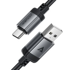 Cable Acefast C20-04 Aluminum Alloy USB-A  to USB-C 3A USB2.0 Braided Black 1.2m
