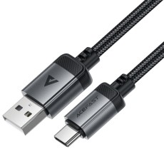 Cable Acefast C20-04 Aluminum Alloy USB-A  to USB-C 3A USB2.0 Braided Black 1.2m