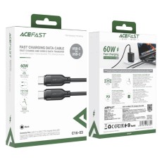 Cable Acefast C16-03 USB-C  to USB-C 60W 3A USB2.0 Black 1.2m