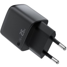 Travel Charger Acefast A114 Fast Charging 1xUSB-A + 1xUSB-C PD25W QC3.0 GaN with LED Digital Display Black