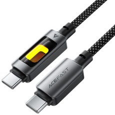 Cable Acefast C21-03 USB-C  to USB-C 60W 3A Fast Charge USB2.0 with Gradient Lighting Braided Black 1.2m