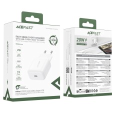 Travel Charger Acefast A130 Fast Charging USB-C PD20W 3.0A White