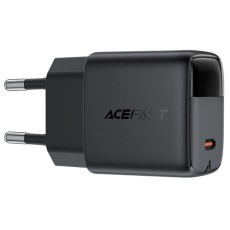 Travel Charger Acefast A113 Fast Charging USB-C PD20W GaN with Digital Display Black