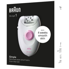 Body Epilator BRAUN SE1-000 Silk Epil 1 with 20-tweezer System and SoftLift Tips