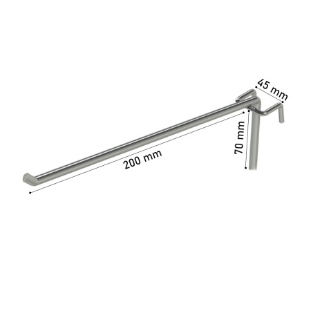 Hook 20cm Metal for Grid Panel