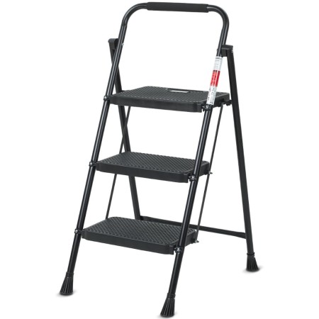 Inter Step Ladder Lamart LT8097 3 Steps with Anti-slip Surface for Indoor and Outdoor Use Black